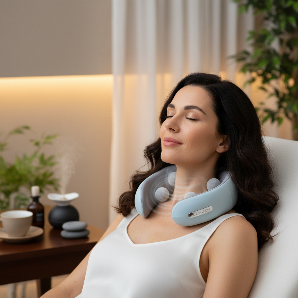 Femme avec coussin gris spa