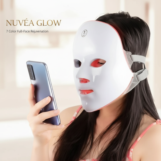 NUVÉAGLOW™️ -  MASQUE LED QUI TRANSFORME VOTRE PEAU EN 10 MINUTES PAR JOUR
